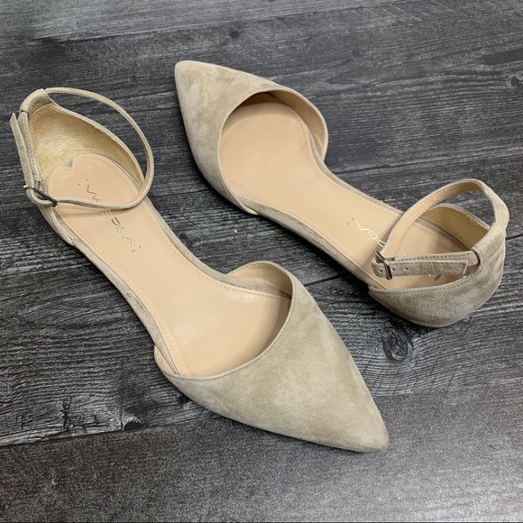 Via Spiga Shoes - Via Spiga Nude Suede Pointed Toe D’Orsay Flat